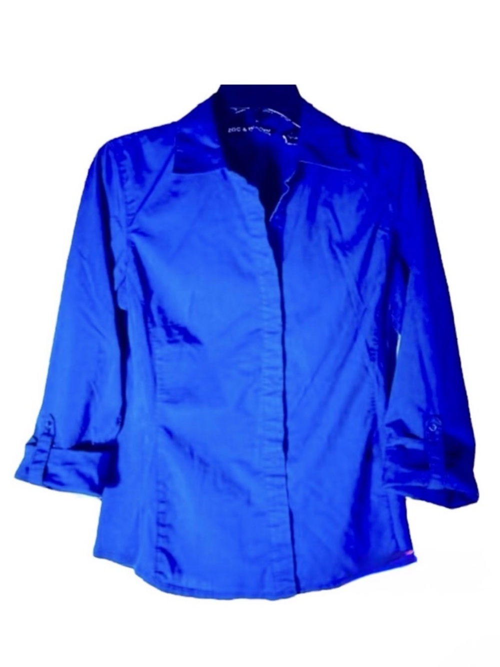 Zac & Rachel navy blue button-down shirt Women’s size medium | hh5